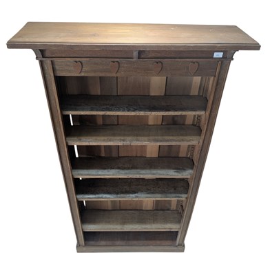 Lot 550 - ARTS & CRAFTS CIRCA 1920S MANNER OF LIBERTY OAK WINDOW BOOKCASE