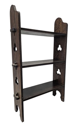 Lot 590 - ARTS & CRAFTS CIRCA 1900S ELM/OAK OPEN WINDOW BOOKCASE