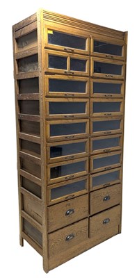 Lot 21 - 20TH CENTURY TWENTY-DRAWER HABERDASHERY SHOP CABINET