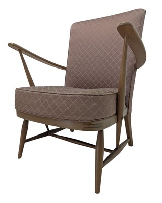 Lot 116 - ERCOL - MID CENTURY BEECH AND ELM ARMCHAIR