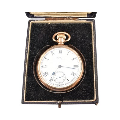 Lot 323 - 1920S GOLD PLATED AAWCO WALTHAM USA OPENFACE POCKET WATCH