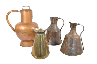 Lot 278 - COLLECTION OF LATE 19TH / EARLY 20TH CENTURY COPPER AND BRASS JUGS