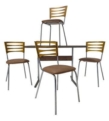 Lot 164 - KERON - RETRO 1970S DESIGNER DINING TABLE AND MATCHING CHAIRS