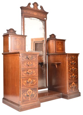 Lot 594 - EDWARDS & ROBERTS - EDWARDIAN MAHOGANY INLAID DRESSING TABLE