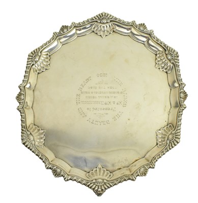 Lot 7 - EDWARD VII HALLMARKED SILVER SALVER TRAY 1903 LONDON