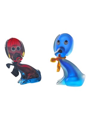 Lot 73 - TWO MID CENTURY MURANO STUDIO GLASS DOGS