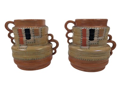 Lot 141 - CROWN DUCAL - PAUR OF MID CENTURY CERAMIC VASES