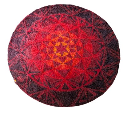 Lot 294 - LARGE SCANDINAVIAN MID CENTURY GEOMETRIC CIRCULAR FLOOR CARPET RUG
