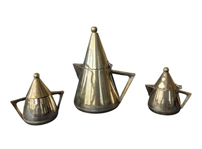 Lot 289 - MANNER OF CHRISTOPHER DRESSER - 20TH CENTURY ART DECO COFFEE SET