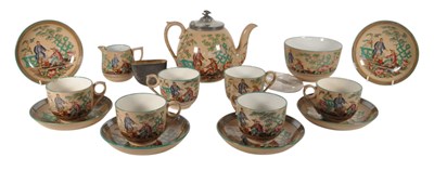 Lot 66 - BEECH & HANCOCK - 19TH CENTURY PEKIN PATTERNED POTTERY TEA SERVICE