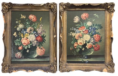 Lot 599 - HENRY FARMER FRSA - PAIR OF OIL ON PANEL SIGNED STILL LIFE PAINTINGS