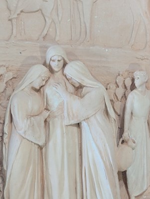 Lot 118 - GEORGE TINWORTH FOR DOULTON & CO - RELIGIOUS TERRACOTTA RELIEF PANEL