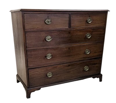 Lot 976 - 19TH CENTURY GEORGE III MAHOGANY CHEST OF DRAWERS