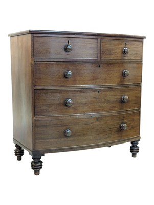 Lot 980 - 19TH CENTURY VICTORIAN BOW FRONT CHEST OF DRAWERS