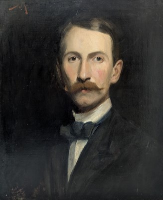 Lot 618 - DAVID RINTOUL (fl 1892-1919) - YOUNG MAN - 19TH CENTURY OIL ON CANVAS PORTRAIT
