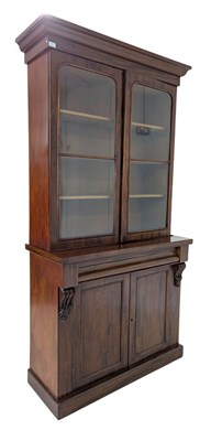 Lot 615 - VICTORIAN 19TH CENTURY MAHOGANY & GLAZED FRONT BOOKCASE CABINET