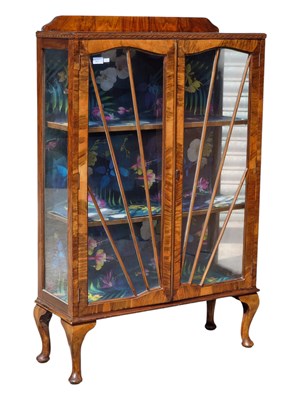 Lot 967 - ART DECO DISPLAY CABINET ON CABRIOLE LEGS