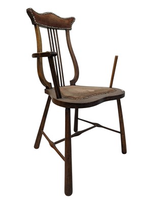 Lot 990 - 19TH CENTURY MAHOGANY LYRE BACK ARMCHAIR
