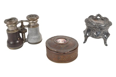 Lot 293 - COLLECTION OF FRENCH TRINKET BOXES & JOCKEY CLUB BINOCULARS