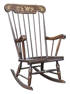 Lot 997 - 20TH CENTURY VINTAGE BEECH ROCKING ARMCHAIR