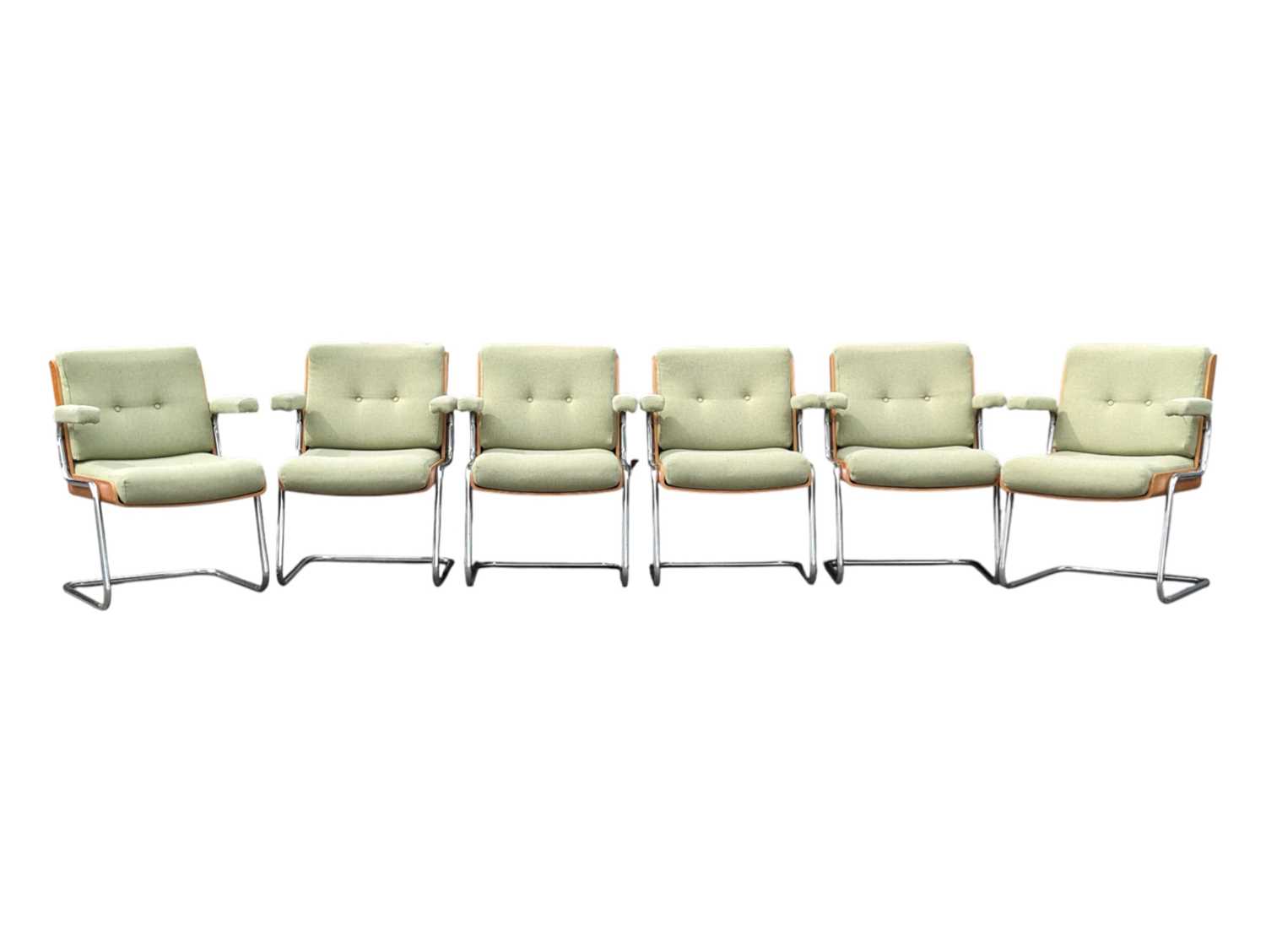 Lot 858 - GORDON RUSSELL - GIROFLEX - SIX VINTAGE CANTILEVER OFFICE CHAIRS