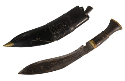 Lot 97 - VINTAGE NEPALESE GURKHA REGIMENT KUKRI KNIFE