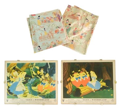 Lot 1 - DISNEY - VINTAGE 1950S LOBBY CARDS & FABRIC