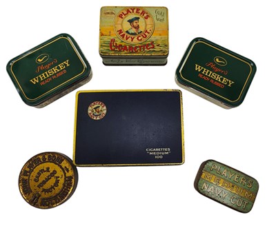 Lot 161 - PLAYER'S NAVY CUT CIGARETTES. SIX EARLY TO MID CENTURY ADVERTISING TINS