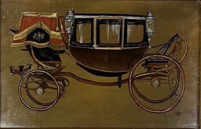 Lot 589 - JOHN LEIGH PEMBERTON (1911-1997) - ROYAL COACH OIL ON PANEL PAINTING