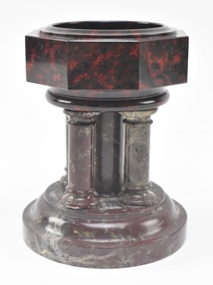 Lot 79 - VICTORIAN CORNISH SERPENTINE MARBLE MODEL OF A FONT