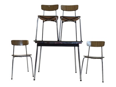 Lot 826 - TAVO, BELGIUM - MID CENTURY FORMICA KITCHEN TABLE & CHAIRS