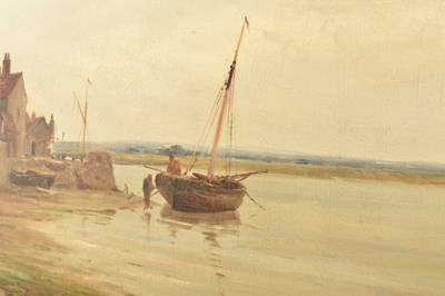 Lot 610 - GUSTAVE DE BREANSKI - 19TH CENTURY OIL ON CANVAS MARITIME SCENE IN GILTWOOD & GESSO FRAME