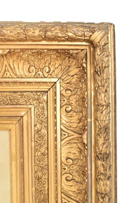 Lot 610 - GUSTAVE DE BREANSKI - 19TH CENTURY OIL ON CANVAS MARITIME SCENE IN GILTWOOD & GESSO FRAME