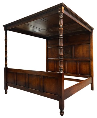 Lot 500 - HARRODS - ROYAL OAK RANGE - SOLID OAK FOUR POSTER BED