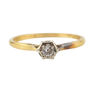 Lot 259 - HALLMARKED 18CT GOLD & DIAMOND SOLITIARE RING
