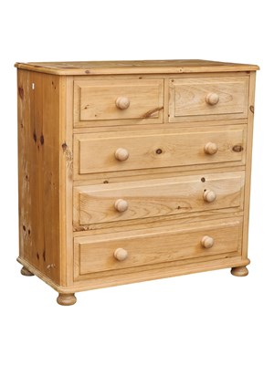 Lot 956 - 19TH CENTURY REVIVAL COUNTRY PINE CHEST OF DRAWERS