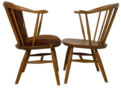 Lot 225 - ERCOL - MODEL 449 - COW HORN - PAIR OF ELBOW CHAIRS