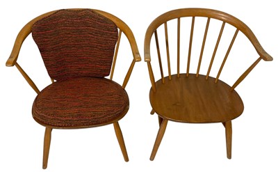 Lot 225 - ERCOL - MODEL 449 - COW HORN - PAIR OF ELBOW CHAIRS
