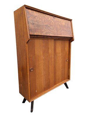 Lot 868 - BRITISH MODERN DESIGN - MID CENTURY OAK BUREAU DESK