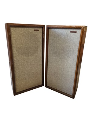 Lot 430 - LARGE PAIR OF 20TH CENTURY TEAK CASED TANNOY STEREO HI-FI SPEAKERS