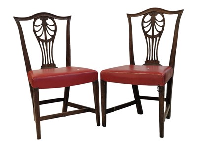 Lot 953 - PAIR OF 19TH CENTURY MAHOGANY DINING CHAIRS
