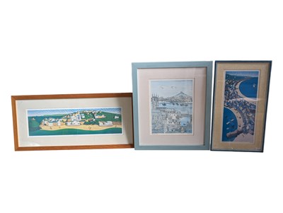 Lot 866 - THREE CONTEMPORARY CORNISH ART PRINTS