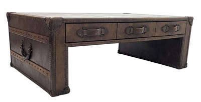 Lot 7 - THE ONE FURNITURE COMPANY - LEATHER COFFEE TABLE
