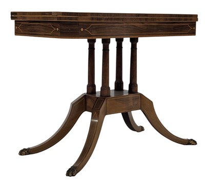 Lot 349 - 1`9TH CENTURY REGENCY FOLDOVER CARD / GAMES TABLE