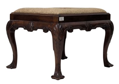 Lot 602 - QUEEN ANNE REVIVAL MAHOGANY-FRAMED FOOTSTOOL