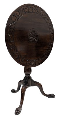 Lot 607 - 20TH CENTURY VICTORIAN REVIVAL MAHOGANY BIRDCAGE TILT-TOP TABLE