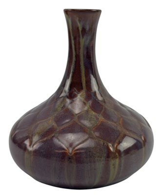 Lot 188 - PILKINGTON'S ROYAL LANCASTRIAN DRIP GLAZE STUDIO ART POTTERY TEXTURED VASE