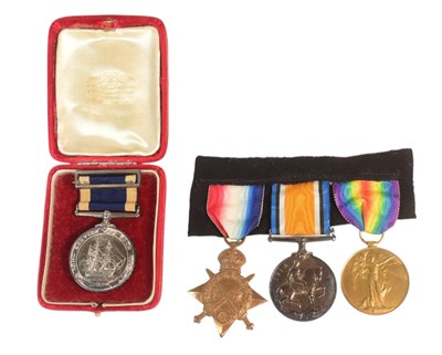 Lot 21 - WWI FIRST WORLD WAR MEDAL TRIO - ROYAL NAVY