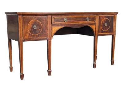 Lot 948 - H. MAWER & STEPHENSON LTD - EDWARDIAN MAHOGANY BOW FRONT SIDEBOARD