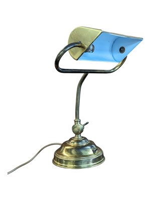 Lot 947 - CHRISTOPHER WRAY - MID CENTURY BRASS BANKERS LAMP